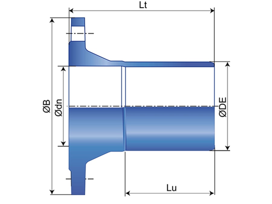 Tvarovka prírubová s hladkým koncom PAM Blutop