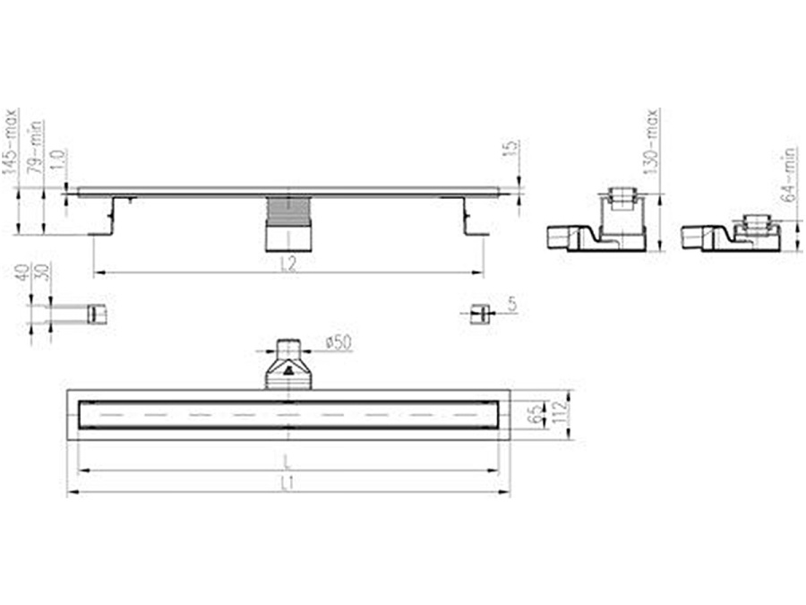 Žlab Chuděj LZB 50 360° Nerez (nastavitelný)