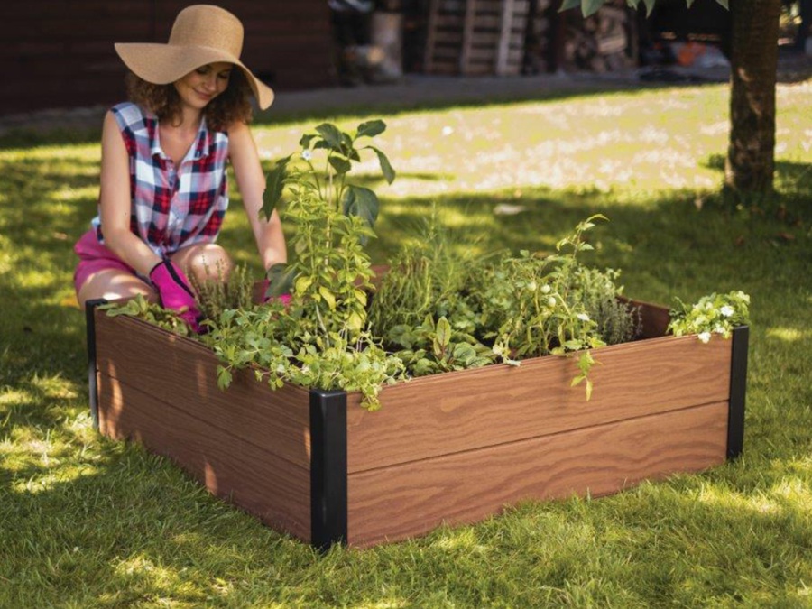 Kvetináč grafitový vyvýšený Keter Vyvýšený záhon Maple square