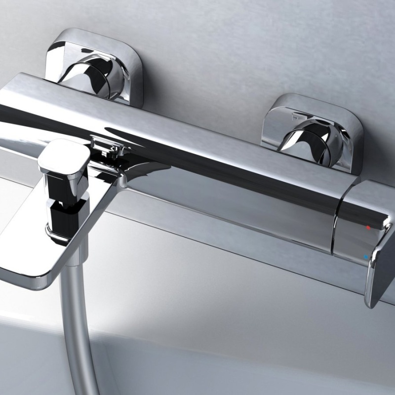 Ravak TD F 022.00CR Vanová nástěnná baterie bez sprchového setu, chrom lesklý chrom