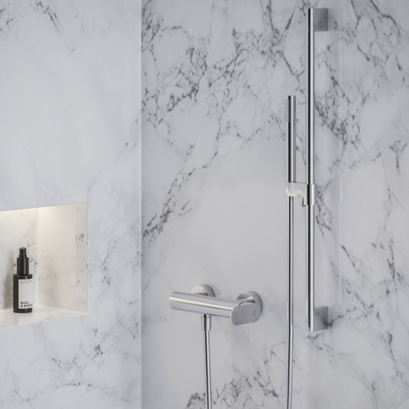 Ravak EL 032.10WV Sprchová nástěnná baterie bez sprchového setu, White Velvet Bílá matná