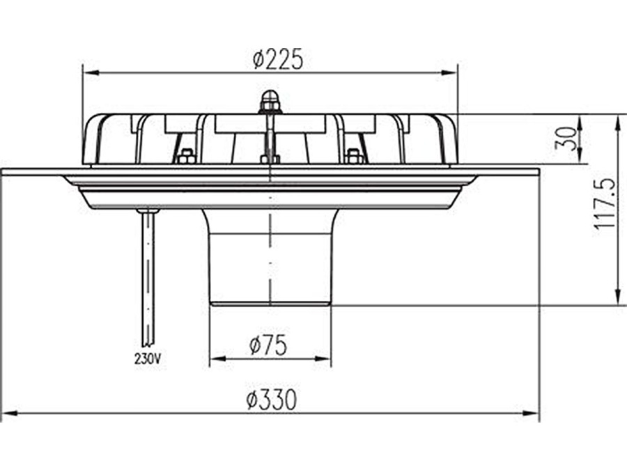 Střešní podtlaková vpusť Chuděj Hydromax 75