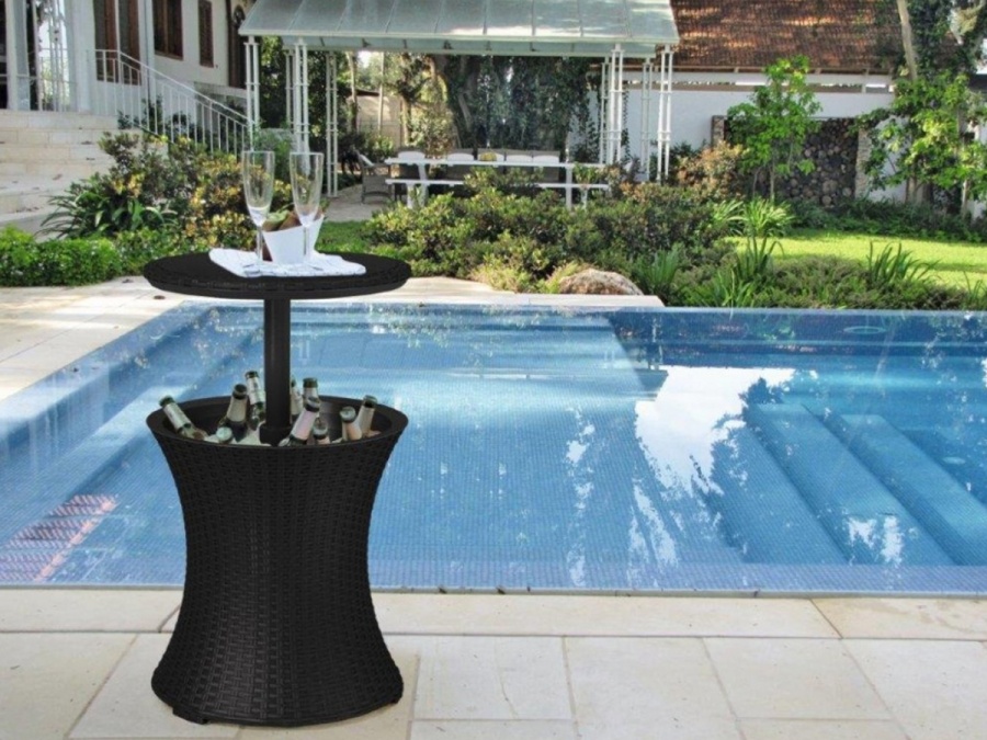 Zahradní stůl grafitový Keter Stůl Cool Bar Rattan