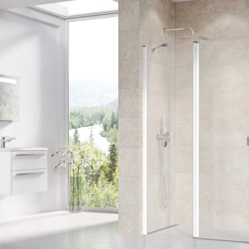 Ravak CPS 90, satin+transparent svetlo šedá