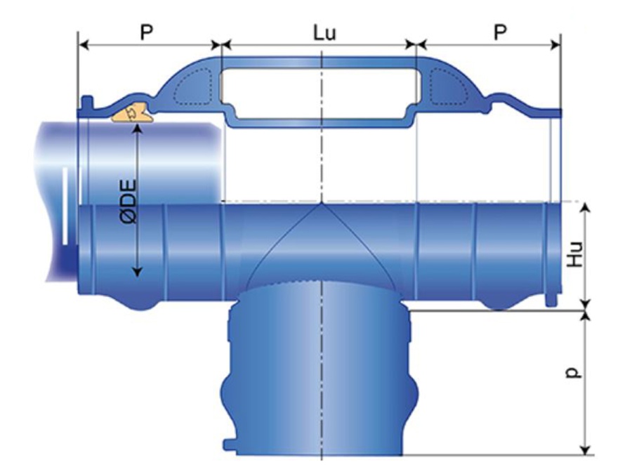 Tvarovka hrdlová s prírubovou odbočkou PAM Blutop