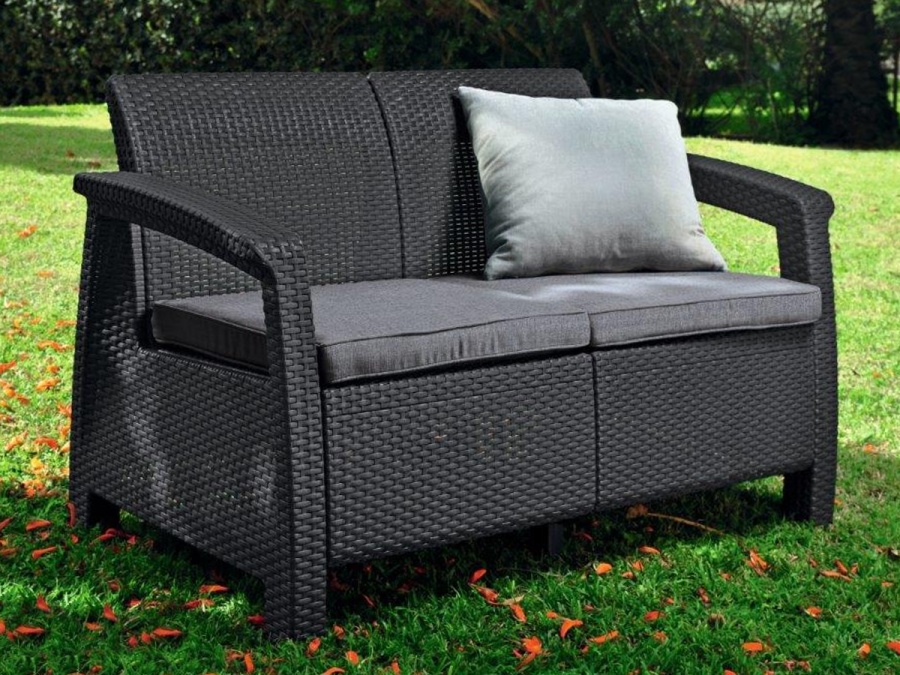 Záhradný nábytok grafitová Keter Pohovka Corfu