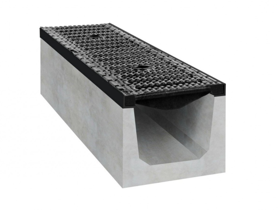 Betónový žľab s liatinovou mrežou Gutta D400