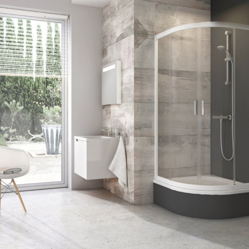 Ravak BLCP4 Sabina 90x90, satin+grape svetlo šedá