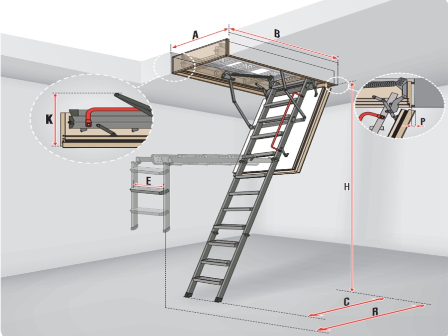 Pôdne schody Fakro LML Lux