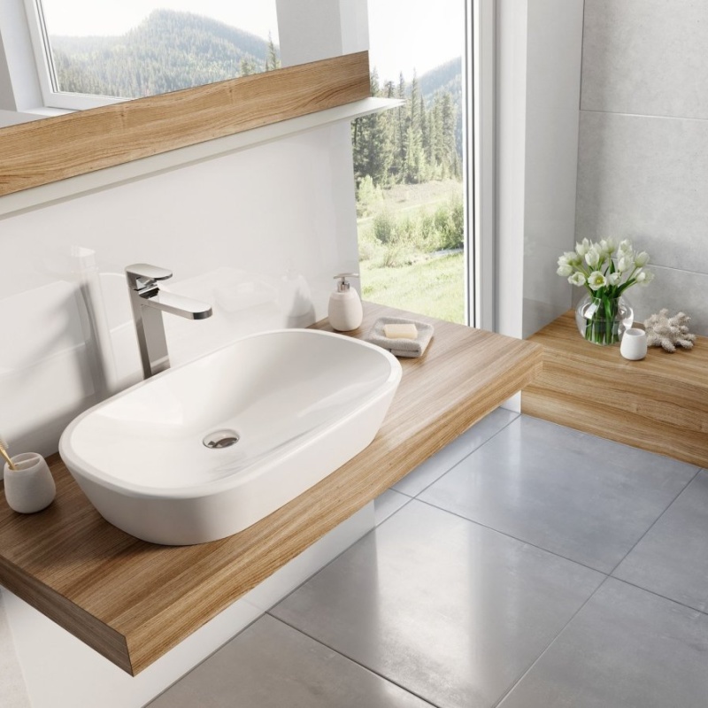 Ravak Umyvadlo Ceramic O 60, bez otvoru pro baterii, bez přepadu, bílá bílá
